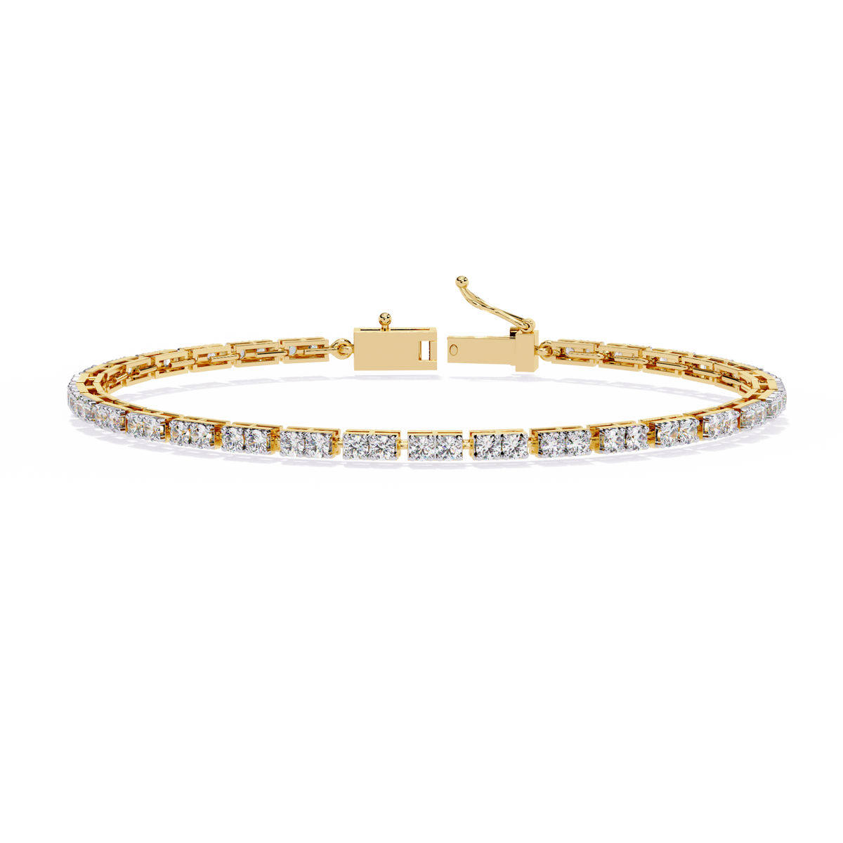 Round Cut Lab Diamond Continuous Modern Tennis Bracelet - View 2