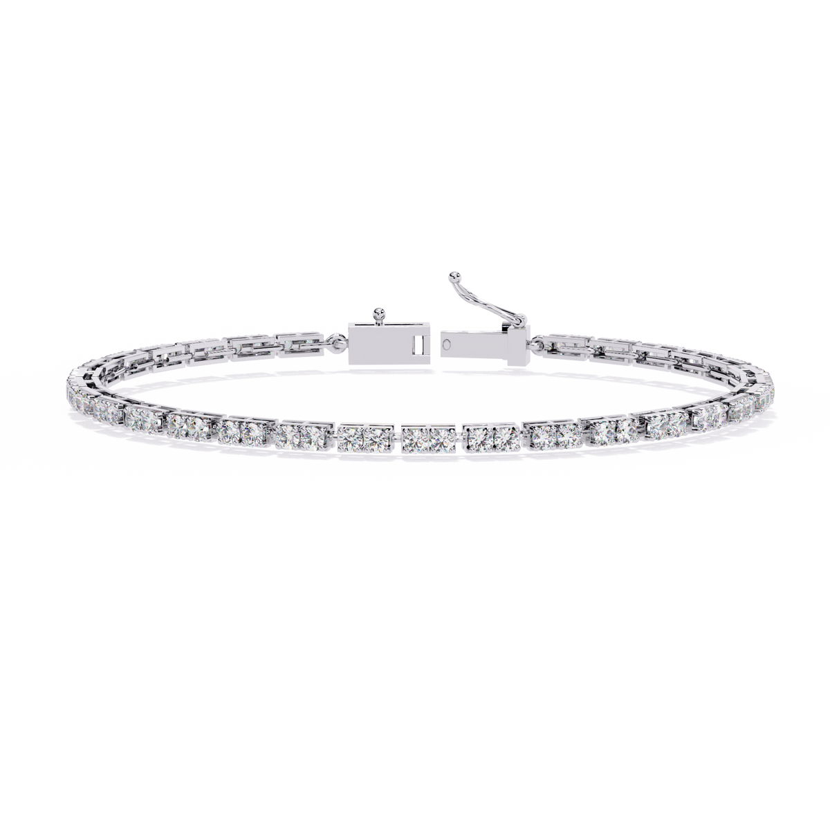 Round Cut Lab Diamond Continuous Modern Tennis Bracelet - View 4