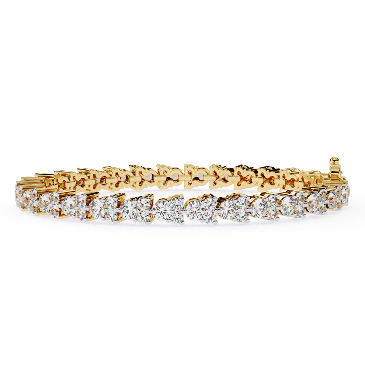 Round Cut Lab Diamond Continuous Tennis Bracelet - View 2