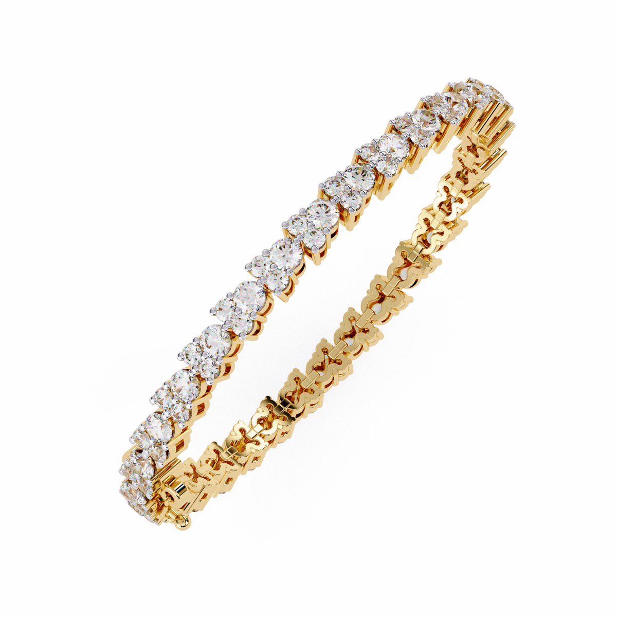 Round Cut Lab Diamond Continuous Tennis Bracelet - View 8