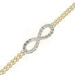 Round Cut Lab Diamond Double Chain Infinity Bracelet - View 10