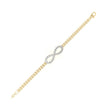 Round Cut Lab Diamond Double Chain Infinity Bracelet - View 4