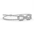 Round Cut Lab Diamond Double Chain Infinity Bracelet - View 6
