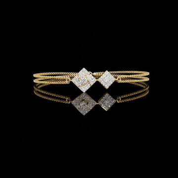 Round Cut Lab Diamond Geometric Square Double Chain Bracelet