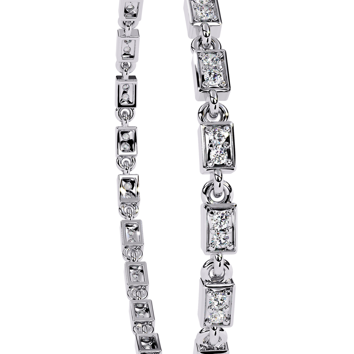 Round Cut Lab Diamond Minimalist Tennis Bracelet - View 10