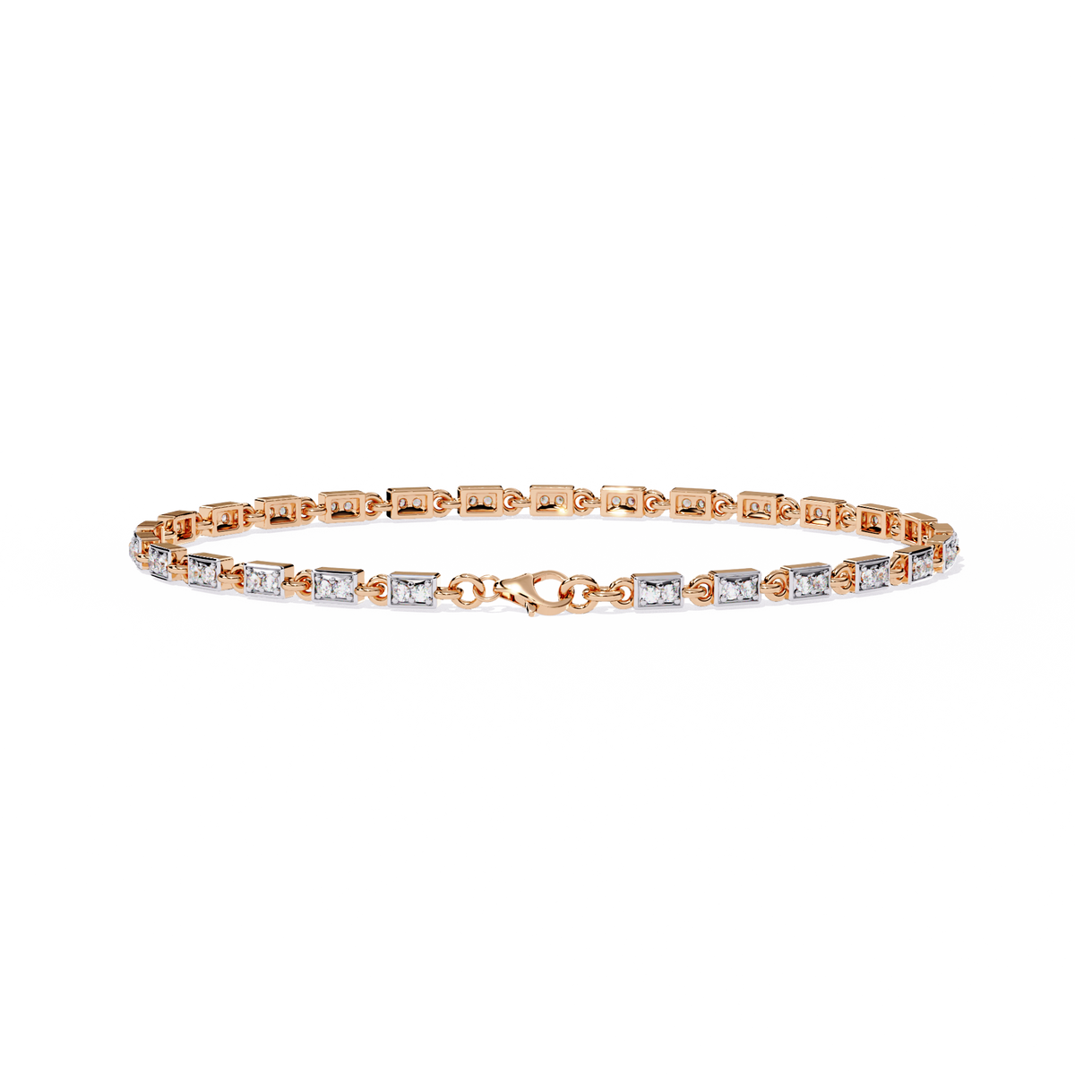Round Cut Lab Diamond Minimalist Tennis Bracelet - View 6