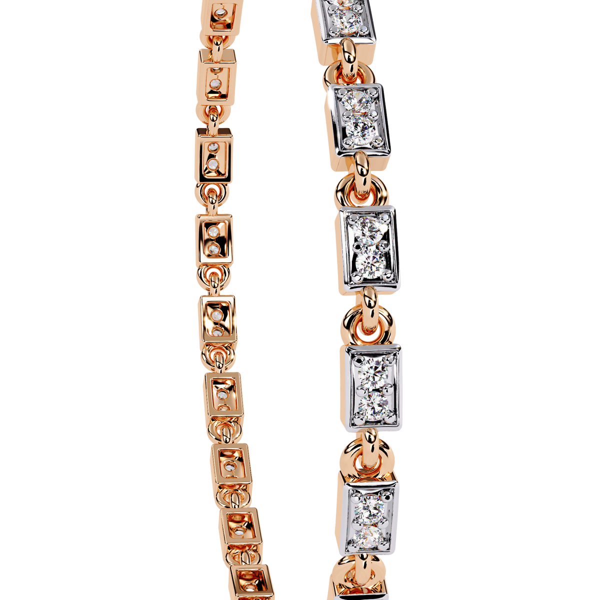 Round Cut Lab Diamond Minimalist Tennis Bracelet - View 9