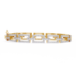 Round Cut Lab Diamond Open Link Statement Bracelet - View 5