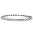 Round Cut Lab Diamond Station Bracelet with Open Marquise Links - View 4