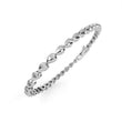 Round Cut Lab Diamond Station Bracelet with Open Marquise Links - View 7