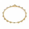 Round Cut Lab Diamond Vintage Halo Link Bracelet - View 8