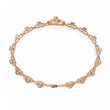 Round Cut Lab Diamond Vintage Halo Link Bracelet - View 9