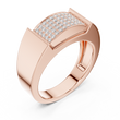 Round Cut Moissanite Diamond Men's Heavy Gold Micro Pave Statement Ring - View 3