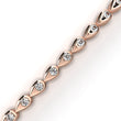 Round Cut Moissanite Diamond Station Bracelet with Open Marquise Links - View 9