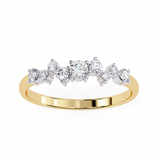 Cluster Round Cut Moissanite Diamond Wedding Band Eternity Ring - View 2
