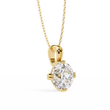 Round Lab Grown Diamond Solitaire Double Prong Four Point Pendant - View 2