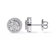 Halo Marquise Lab Diamond Round Cluster Stud Earrings with Pavé Circle Design - View 6