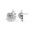 Exquisite Lab Grown Diamond Radiant Sunburst Round Diamond Statement Earrings - View 2