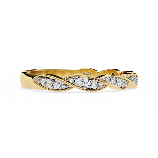 Round Cut Moissanite Diamond Twisted Leaf Infinity Wedding Band Ring - View 2