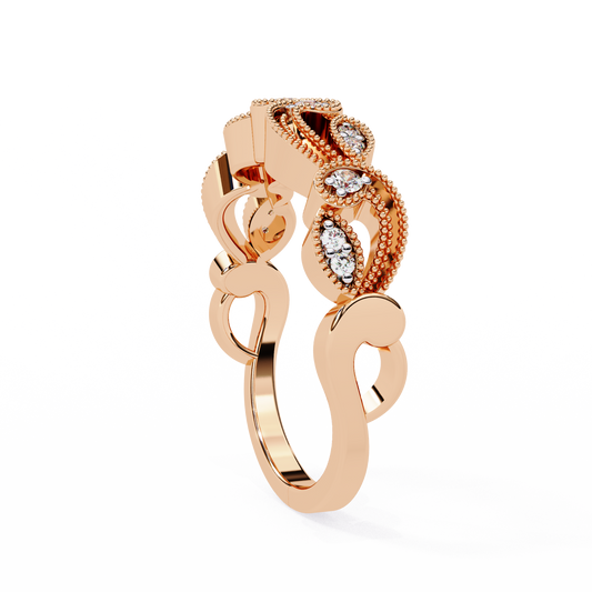 Vintage Inspired Filigree Work Lab Diamond Ring - View 2