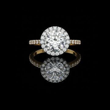 Round Brilliant Diamond Halo Lab Diamond Ring