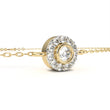 Round Halo Set Lab Diamond Single Chain Bracelet with Centerpiece - View 5