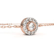 Round Halo Set Lab Diamond Single Chain Bracelet with Centerpiece - View 6