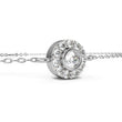 Round Halo Set Lab Diamond Single Chain Bracelet with Centerpiece - View 7