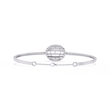 Round Lab Diamond Celestial Sphere Pave Centerpiece Bangle Bracelet - View 10
