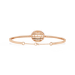 Round Lab Diamond Celestial Sphere Pave Centerpiece Bangle Bracelet - View 9