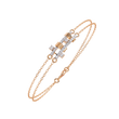 Round Lab Diamond Double Layered Bracelet with Studded Geometric Motif - View 3