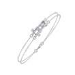 Round Lab Diamond Double Layered Bracelet with Studded Geometric Motif - View 4