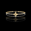 Round Lab Diamond Flower Tennis Bracelet with Geometric Links