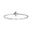 Round Lab Diamond Flower Tennis Bracelet with Geometric Links - View 7