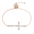 Round Lab Diamond Horizontal Cross Adjustable Bolo Bracelet - View 8