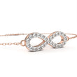 Round Lab Diamond Infinity Symbol Cable Chain Bracelet for Women - View 6