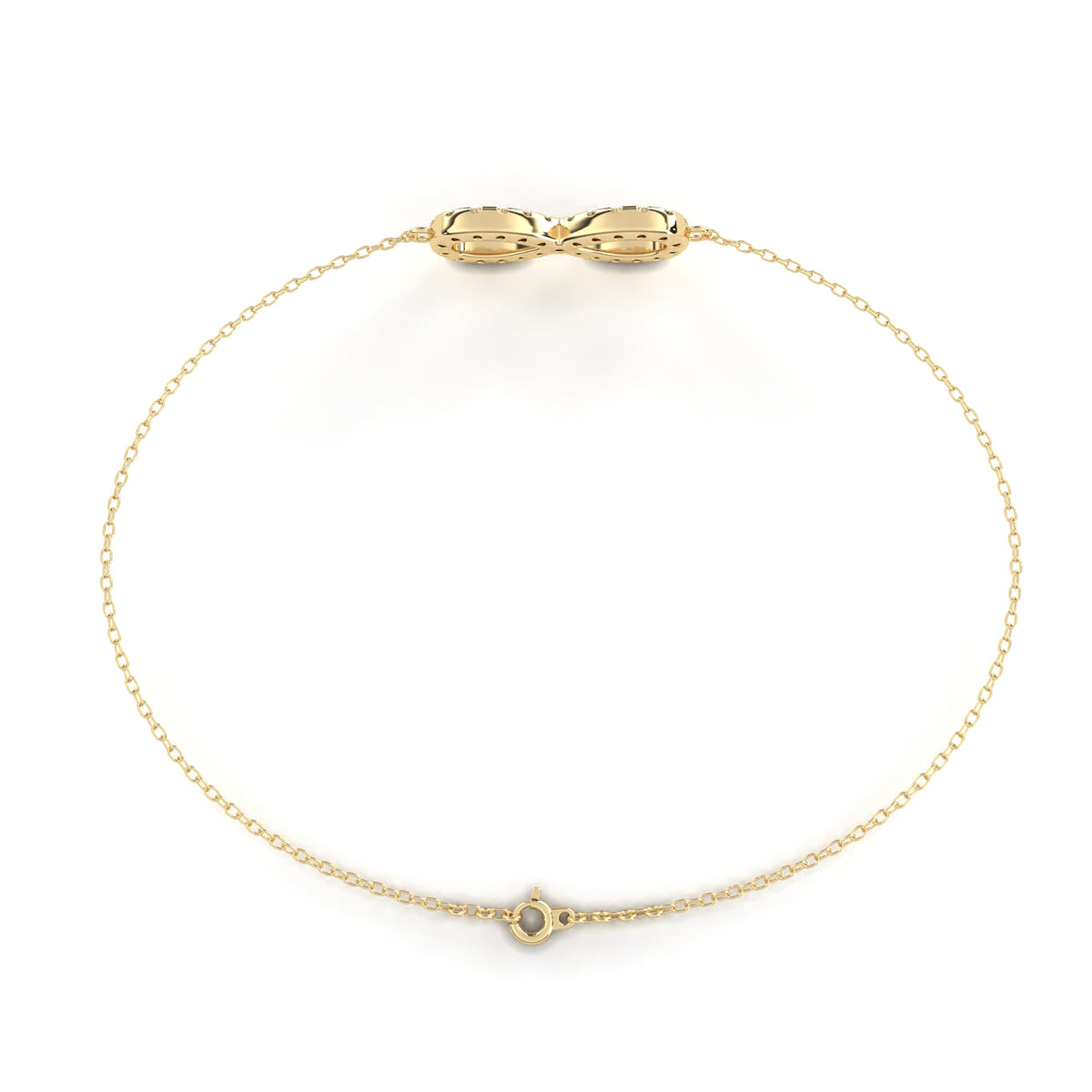 Round Lab Diamond Infinity Symbol Cable Chain Bracelet for Women - View 9
