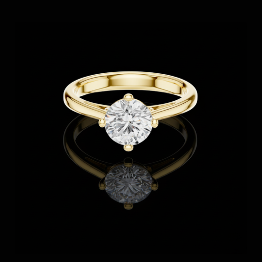 Round Lab Diamond Solitaire Engagement Ring