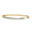 Round Lab Diamond Tennis Bangle Bracelet Prong Setting - View 2