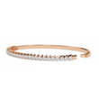 Round Lab Diamond Tennis Bangle Bracelet Prong Setting - View 3