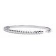 Round Lab Diamond Tennis Bangle Bracelet Prong Setting - View 4