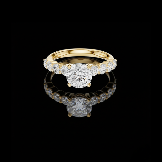 Round Moissanite Diamond Wedding Bridal Ring For Women
