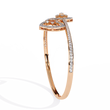Round Shape Lab Diamond Open Cuff Bangle Bracelet Pave Accents - View 3