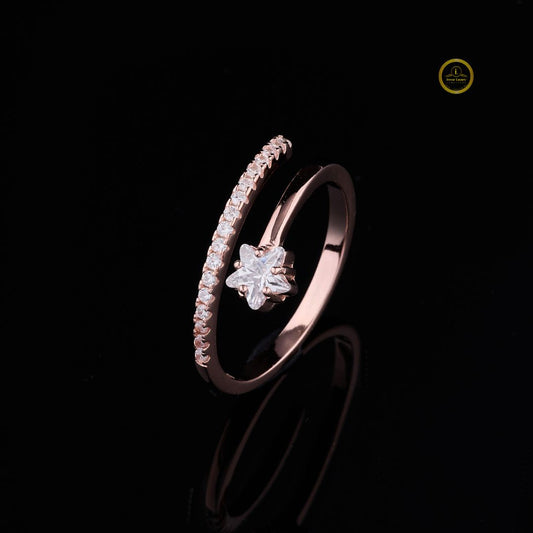 Floral Bypass Pave Solitaire Lab diamond Engagement Ring - View 2