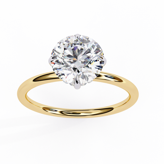 Women's Four Prong Round Cut Moissanite Diamond Solitaire Ring - View 2