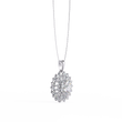 Round Sunburst Inspired Moissanite Diamond Necklace - View 4
