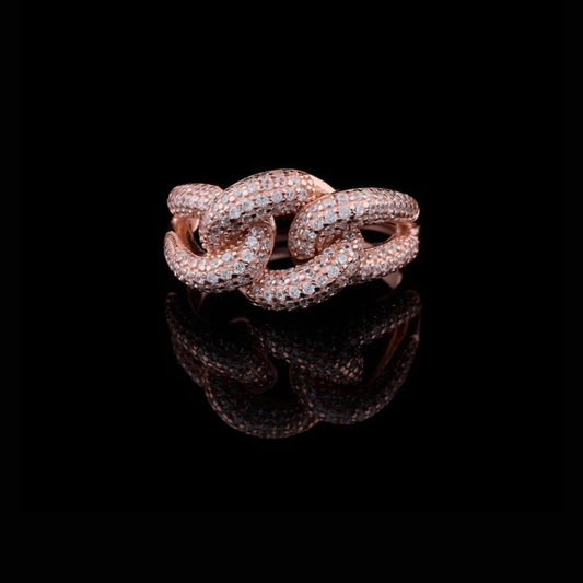 Pave Lab Diamond Chain Link Statement Ring