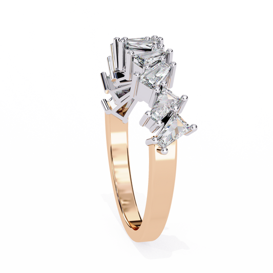 Baguette & Round Cut Lab Diamond Eternity Ring Wedding Band - View 2