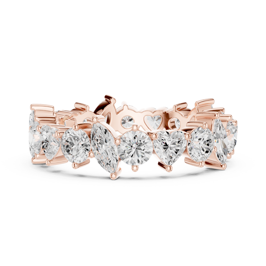 Mixed Shape Moissanite Diamond Wedding Band For Women - View 2