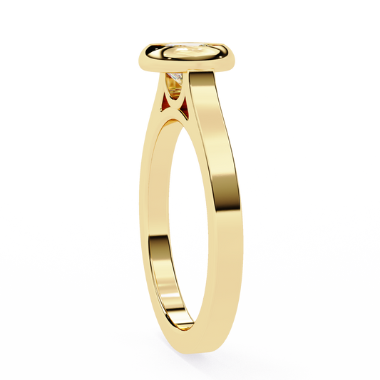 Round Cut Bezel Setting Moissanite Diamond Solitaire Wedding Ring - View 2